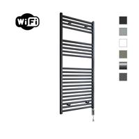 Elektrische Radiator Sanicare HWV Met Wifi 111,8x60 cm Mat Zwart 730W Met Thermostaat Zwart Rechtsonder Sanicare