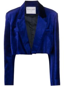 Forte Forte blazer crop à design ouvert - Bleu