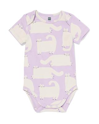 HEMA Romper Katoen Met Stretch Kat Paars (paars)