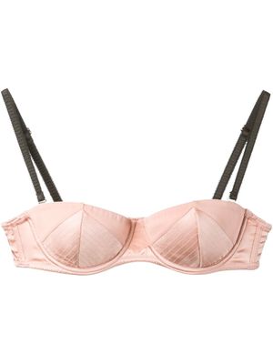 Fleur Du Mal soutien-gorge convertible à surpiqûres apparentés - Rose