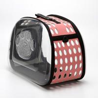 Outdoor opvouwbare transparante puppy reizen ademende draagtassen schoudertassen (roze)
