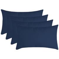 Stof Textile sierkussen Nelson - 4x - donkerblauw - 30 x 50 cm - bank kussens - polyester