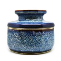 Ronde Opbergpot Keramisch Blauw - thumbnail