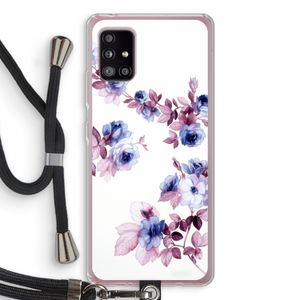 Waterverf bloemen: Samsung Galaxy A51 5G Transparant Hoesje met koord