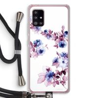 Waterverf bloemen: Samsung Galaxy A51 5G Transparant Hoesje met koord
