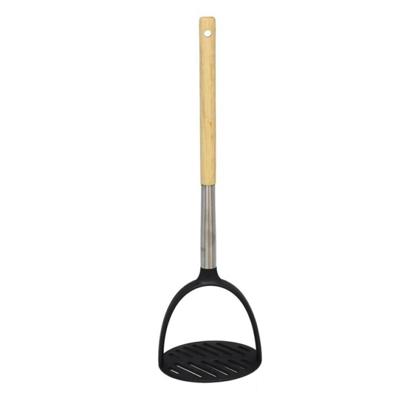 Aardappelstamper/pureestamper - kunststof/hout - keuken gerei - 32 cm