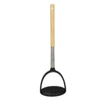 Aardappelstamper/pureestamper - kunststof/hout - keuken gerei - 32 cm