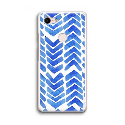 Blauwe pijlen: Google Pixel 3 Transparant Hoesje