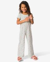 HEMA Kinderjumpsuit Bloemen Lichtblauw (lichtblauw)