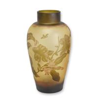 A CAMEO GLASS VASE 'FLOWERS'
