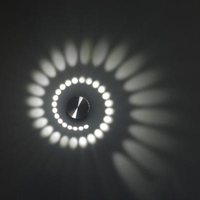 3W moderne interieur creatieve spiraal ronde wand lamp voor Club KTV gang gangpad achtergrond wanddecoratie lamp inbouw in (wit licht)