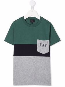 Fay Kids t-shirt à design colour block - Gris