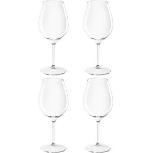 4x Witte of rode wijn glazen 51 cl/510 ml van onbreekbaar transparant kunststof - Wijnglazen