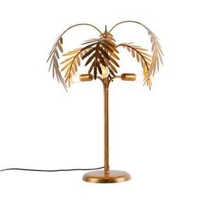 QAZQA Art Deco tafellamp goud 3-lichts - Botanica