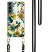 Samsung Galaxy S22 Plus hoesje met zwart koord - Sunflowers
