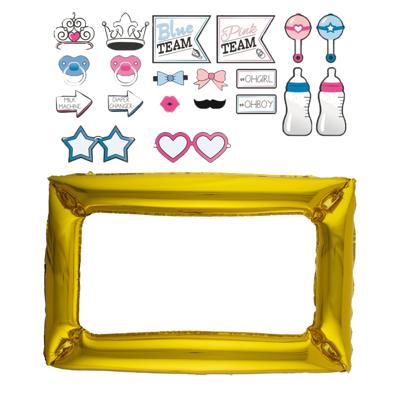 Foto prop set met frame - Verkleed accessoires - Gender Reveal thema - 21-delig - photo booth spul