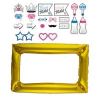 Foto prop set met frame - Verkleed accessoires - Gender Reveal thema - 21-delig - photo booth spul