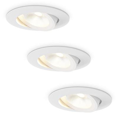 3x Lugo LED Inbouwspots - Wit - Dimbaar - 5 Watt 450 Lumen - 2700K Warm Wit Licht - Kantelbaar - IP65 - Voor Binnen & Buiten