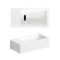 Clou Flush 3 fontein 36x18cm zonder kraangat links mat wit ker. CL/03.02033