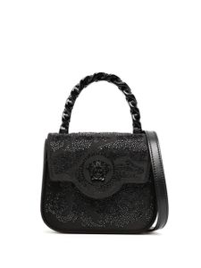 Versace sac porté épaule orné de cristaux à plaque Medusa - Noir