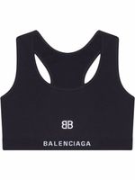 Balenciaga brassière de sport à motif brodé - Noir