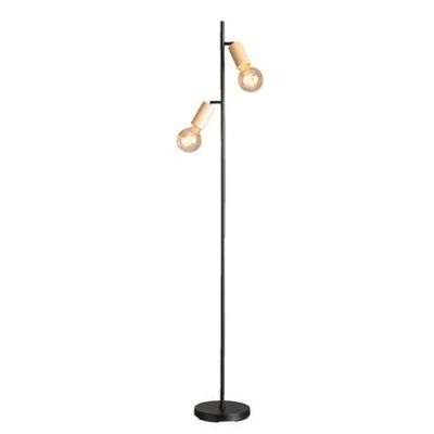 Vloerlamp Aalborg - zwart/naturel - 150xØ22 cm