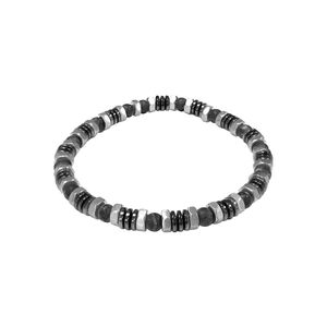 Frank 1967 7FB-04567 Rekarmband stalen beads grijs-zwart