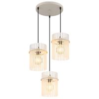 Globo 3-lichts hanglampGorley zand bruin met glas rond - 15698-3HRB