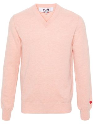 Comme Des Garçons Play pull en laine à logo appliqué - Rose