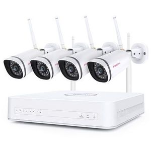 Foscam FN7108W-B4-N 2MP Full HD WiFi beveiligingsset beveiligingscamera 1x NVR (FN7108W) | 4x camera's (FI9910W) | Zonder HDD