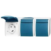 ABB 2CKA002084A0698 Geaard stopcontact IP44 Blauw-groen, Grijs-wit (RAL 7035)