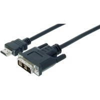 Digitus AK-330300-020-S HDMI-kabel HDMI / DVI Adapterkabel HDMI-A-stekker, DVI-D 18+1-polige stekker 2.00 m Zwart Schroefbaar - thumbnail