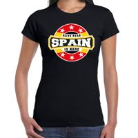 Have fear Spain is here t-shirt t / Spanje supporters t-shirt zwart voor dames
