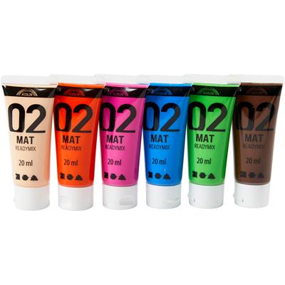 Creativ Company Acrylverf verschillende kleuren, 02 - matt, 6x20ml