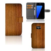 Samsung Galaxy S7 Edge | Book Style Case | Donker Hout