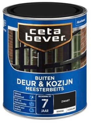 cetabever dekkende meesterbeits deur en kozijn ral 9010 0.75 ltr