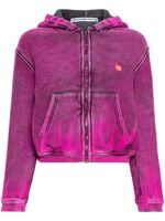 Alexander Wang hoodie zippé à patch logo - Rose