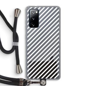 Strepen zwart-wit: Samsung Galaxy S20 FE / S20 FE 5G Transparant Hoesje met koord