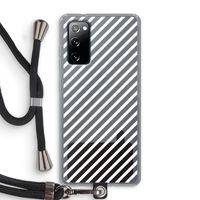 Strepen zwart-wit: Samsung Galaxy S20 FE / S20 FE 5G Transparant Hoesje met koord