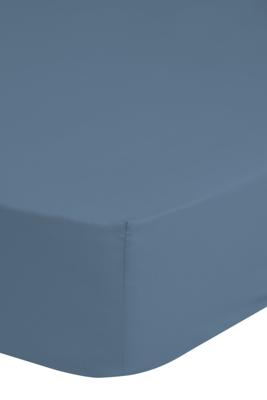HIP Hoeslaken, Blauw - (140x200 cm) - Katoen Satijn