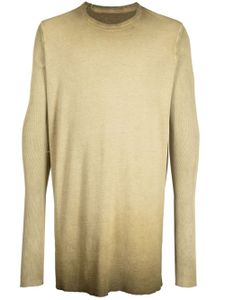 Boris Bidjan Saberi fine-ribbed long-sleeved T-shirt - Jaune