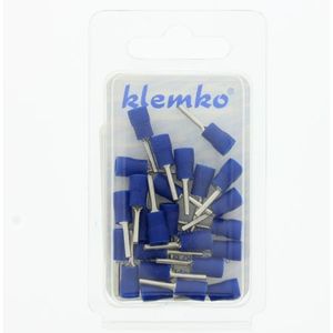 Pensteker blauw Pen 9,5mm draad 1,5-2,5 geïsoleerd 25 stuks 170550 Klemko hersluitbare verpakking