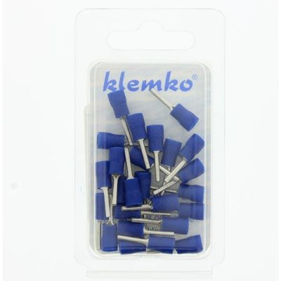 Pensteker blauw Pen 9,5mm draad 1,5-2,5 geïsoleerd 25 stuks 170550 Klemko hersluitbare verpakking