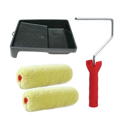 Sorex Verfrollers schilderen set - met beugel en verfbak - 2x vacht verfrollers - breedte 18 cm