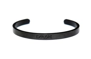 Key Moments 8KM-BM0003 Bangle met tekst explore one-size zwart