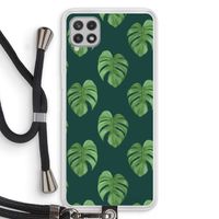 Monstera leaves: Samsung Galaxy A22 4G Transparant Hoesje met koord