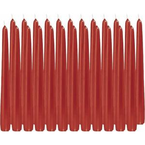 Dinerkaarsen/kandelaarkaarsen Cello - 24x stuks - rood - Gotisch - 25 cm