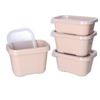 Vershoudbakjes nestbaar - 5 delig - BPA vrij - meal prep - 5x diverse maten - Beige