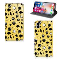 Mobiel BookCase Apple iPhone Xs Max Punk Geel
