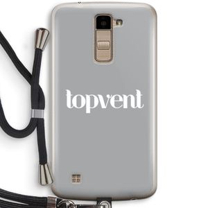 Topvent Grijs Wit: LG K10 (2016) Transparant Hoesje met koord